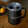 DEAN & DELUCA Stainless Steel Mug with Lid, Black, 300ml, Keeps Drinks Hot and Cold