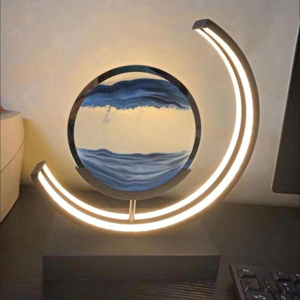 Домашний декор, ночник, струящийся песок, картина с песком, рамка, лампа, настольный орнамент, украшения в виде песочных часов