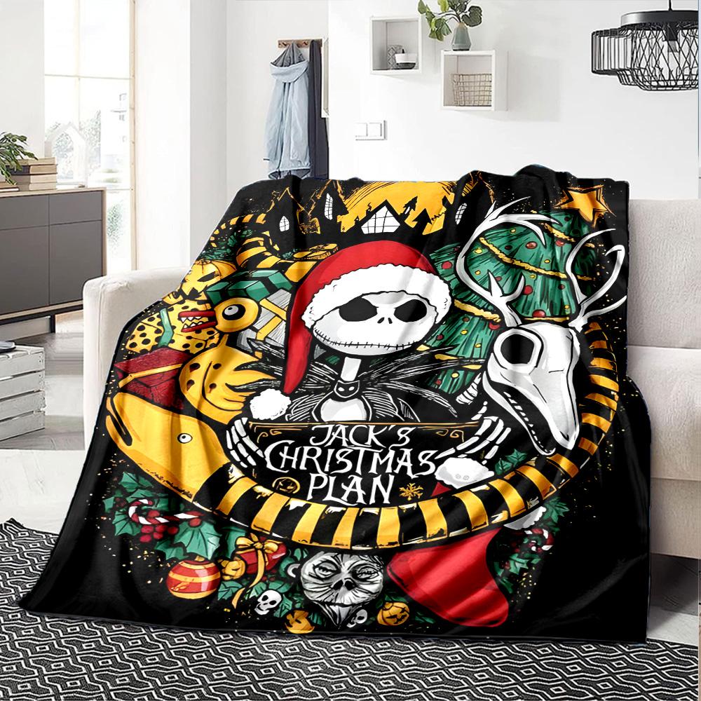 1pc Jack Christmas7 Blanket, Gift, for Men and Women, Soft Blanket, Good for Sofa Bed Couch Travel, Lightweight Flannel Blanket
