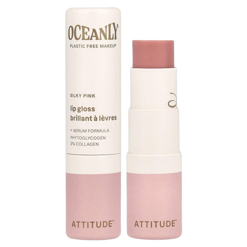 ATTITUDE, Oceanly™, блеск для губ, шелковисто-розовый, 3,4 г (0,12 унции)