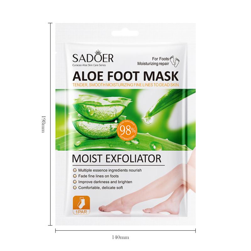 SADOER Aloe Vera Питательная отшелушивающая маска для ног Омолаживающая маска для ухода за ногами