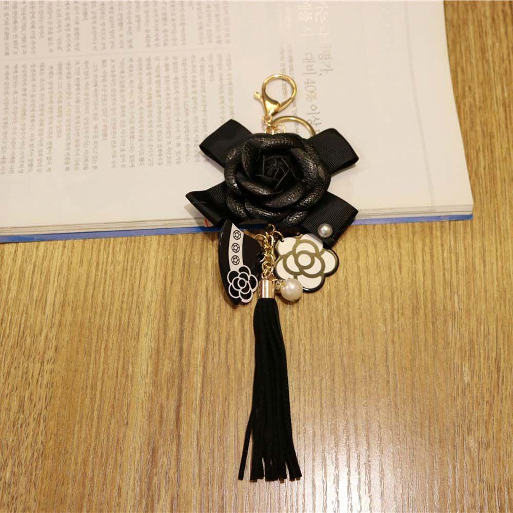 Umbrella Car Key Ring Gifts Bag Ornaments Key Chain Camellia Key Chain Flower Keyring Bag Pendant