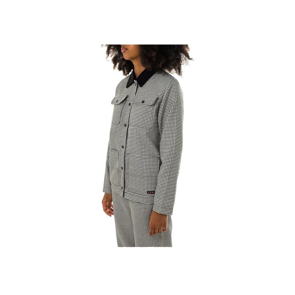 Vans Повседневная однобортная куртка в клетку с длинным рукавом для женщин, черные куртки VN0A5JMZBLK