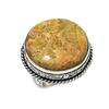 Ископаемый коралл драгоценный камень 925 стерлинговое серебро ювелирное кольцо размер 8