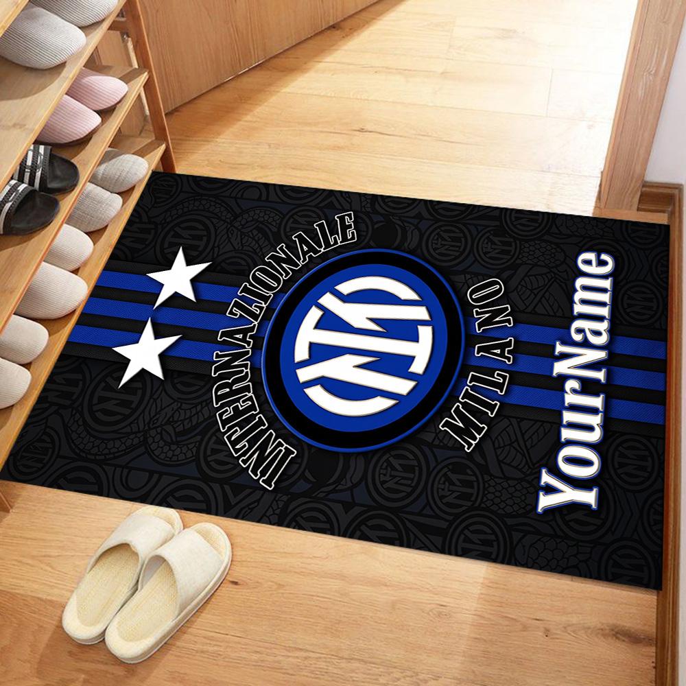 Inter Milan Personalized Text Floor Rug Office Rug Suitable for Living Rooms Study room Balcony Decorate room Antislip Carpet Anime Office Decor
