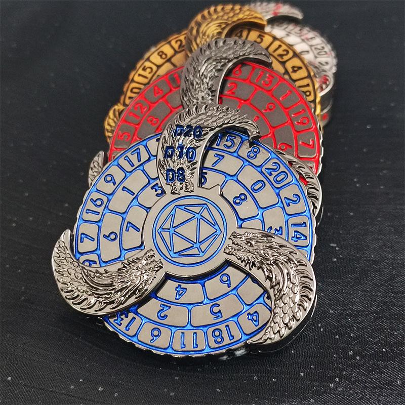 Cross-Border DND Fingertip Gyro Turntable RPG Dice Polyhedral Metal Craft for Board Games Decompression Gift for Gamers