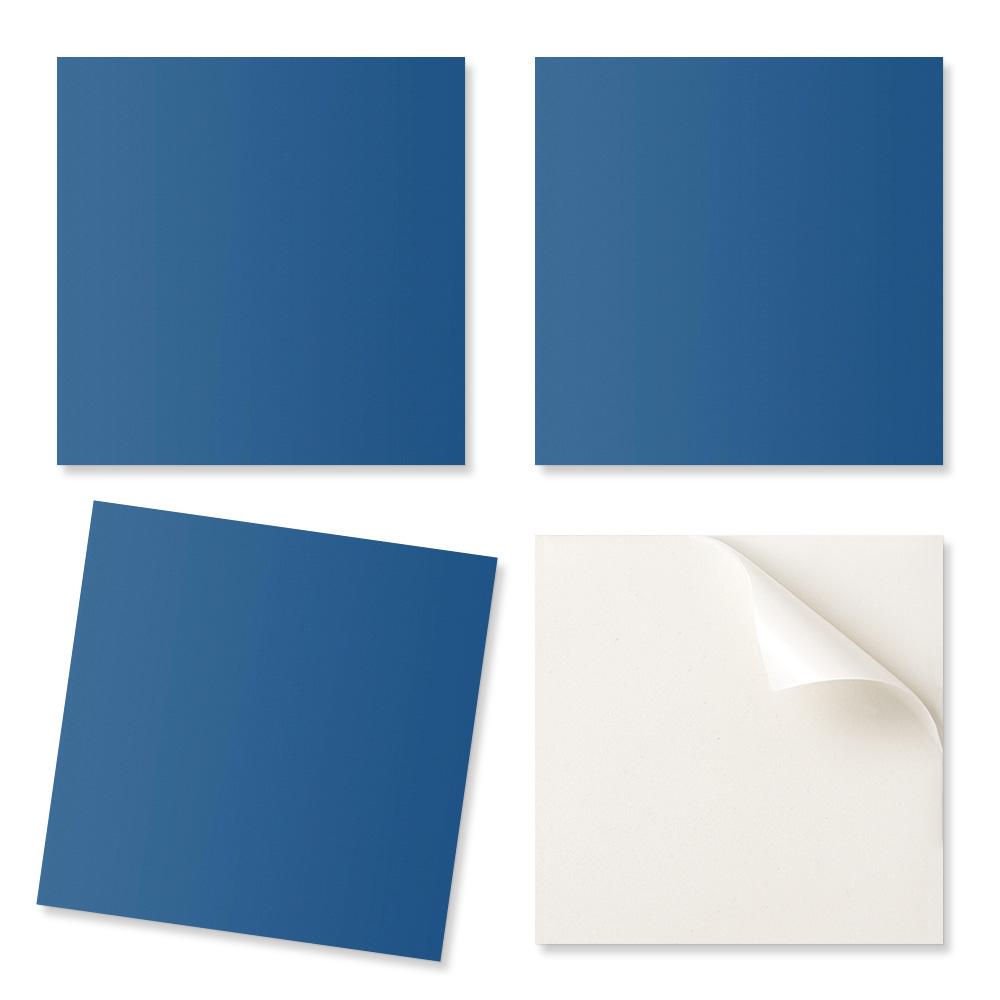 Pack of PVC Patterned Self-Adhesive Tiles for Bedroom, Blue Color, 4x50x50 cm