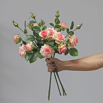 5 шт. искусственных розовых цветов 3 головки высококачественные искусственные розы яркие имитационные цветы для украшения домашнего офиса и вечеринки