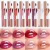 8 Colors Hyaluronic Acid Lip Glaze Glitter Lip Gloss Non-Stick Cup Nourishing Moisturizing Liquid Lipstick Glossy Lipstick