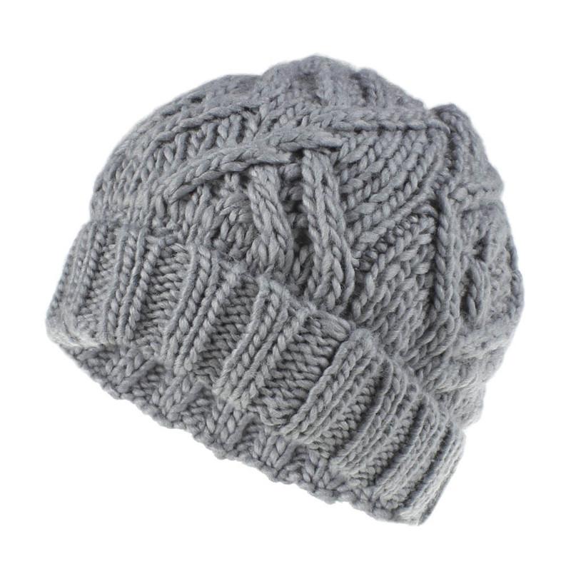 Fashion Autumn Winter Hats for Women Geometric Wool Knitted Hat Solid Handmade Beanie Cap Gorros Mujer Invierno Female Bonnet
