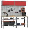 Workbench Set 8 pcs Red and Grey Powder Coated Steel