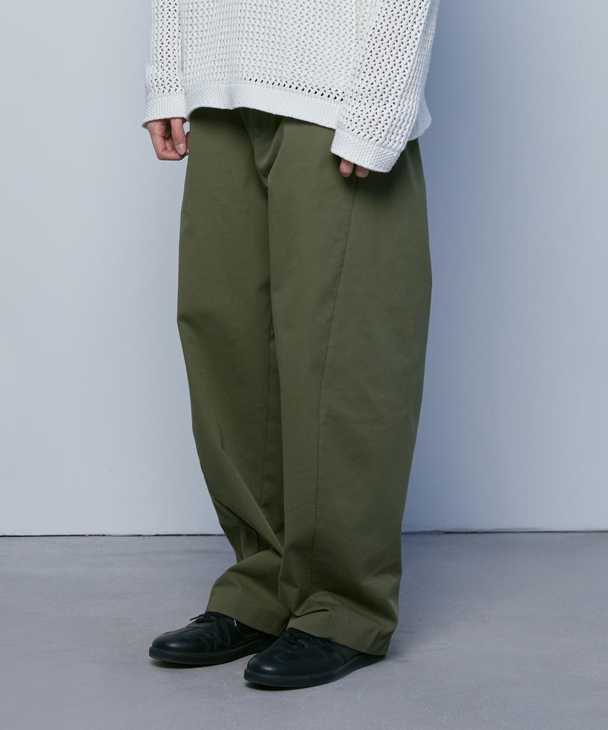 KNITTED Cotton Wide Cut Pants Khaki
