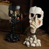 Жуткий подсвечник для чайной свечи, украшения на Хэллоуин, ужасный скелет, череп, подсвечник для чайных свечей, подсвечник из смолы, готический домашний декор