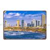 Aerial Tel Aviv Metal Sign Painting Wall Mural Cave Create Character Tin Sign Poster
