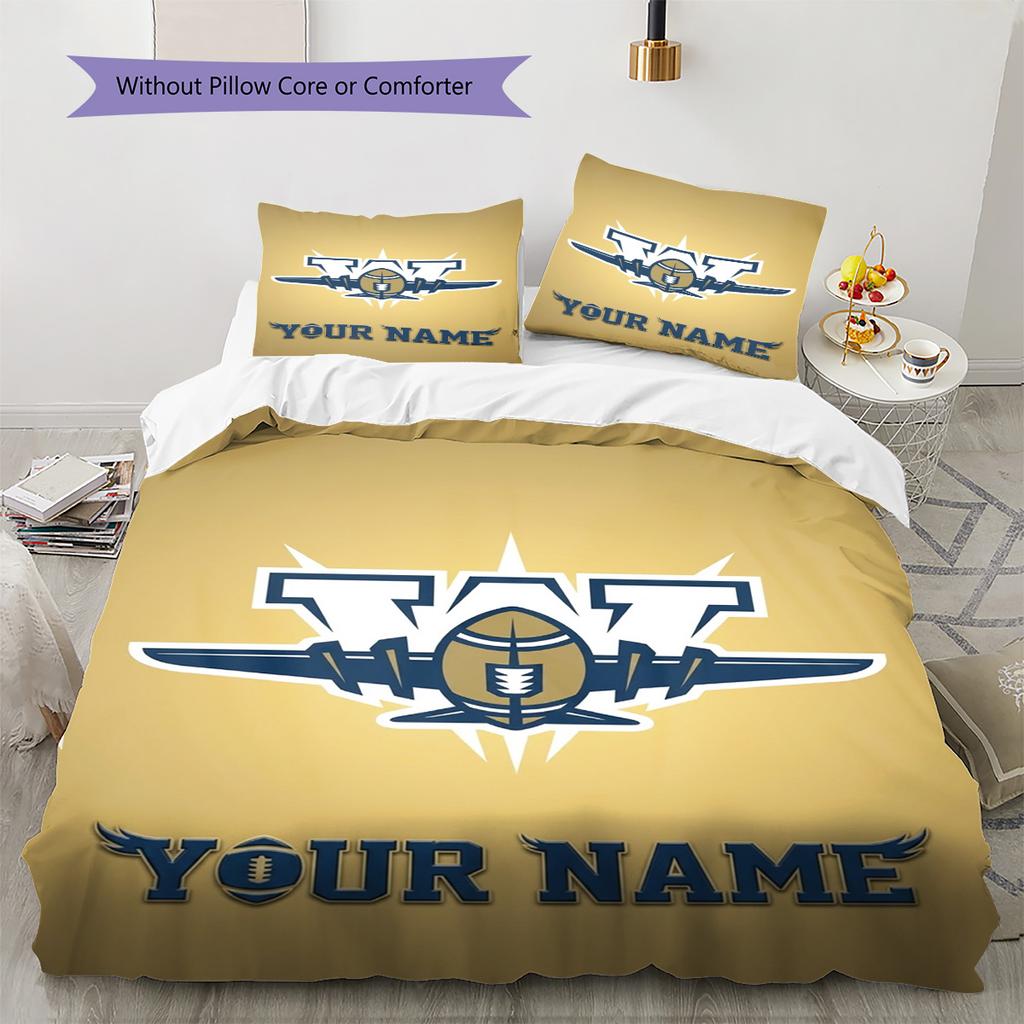 Name Custom Winnipeg Blue Bombers Pattern Bedding Set Quilt Cover Pillowcase Home Decor Gift (1 * duvet cover + 2 * pillowcase, without core)