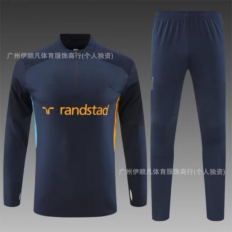 Men Women Soccer Training Jersey Half-Zip Warm-Up Top Napoli PSG AC Milan Brazil Manchester United Fans
