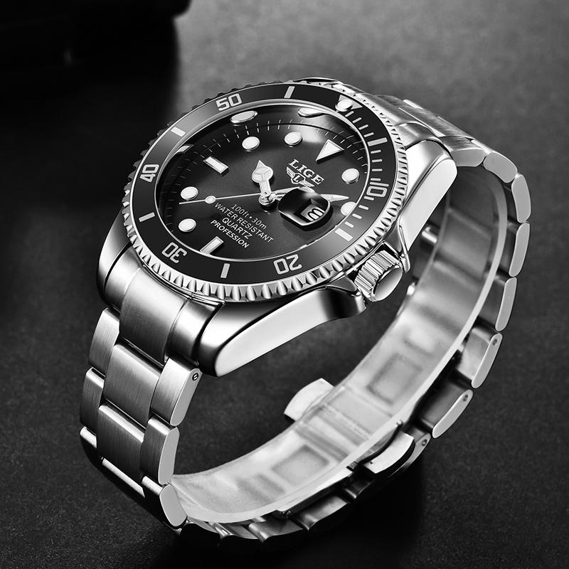 LIGE Top Brand Men's watches Luxury Fashion Waterproof Date Clock Sport Quartz Wristwatch watches for men Relogio Masculino+BOX