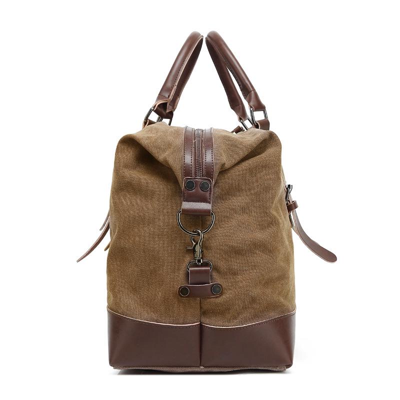 Unisex Large Capacity Canvas Travel Bag: Convertible Handbag, Shoulder Bag, Crossbody & Luggage for Casual Use.