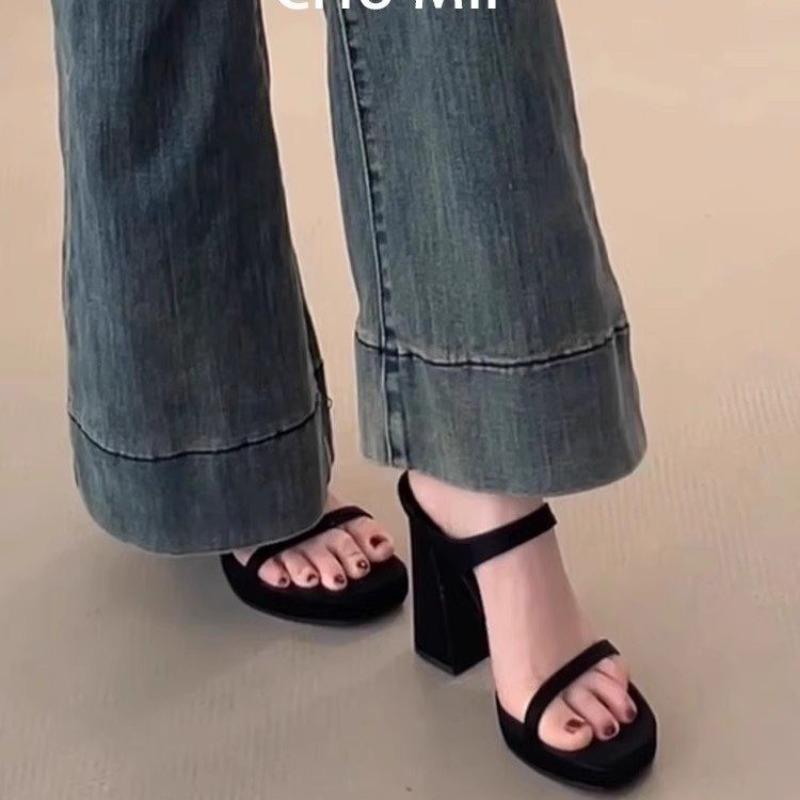 Мода 2025Женские босоножки на высоком каблуке Летние Новые Сексуальные Босоножки с открытым носком Повседневная Мода Sandalias Комфортные тапочки Zapatos Mujer