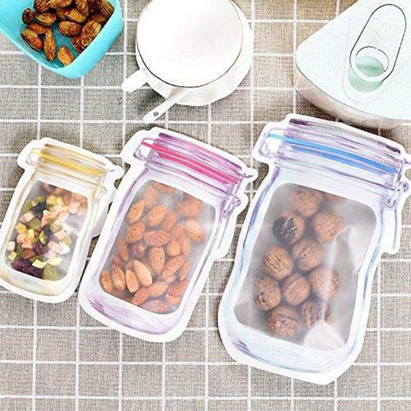 30 шт. пакеты Mason Jar Zipper Bags для закусок и сэндвичей Ziplock Bags многоразовые герметичные AVE