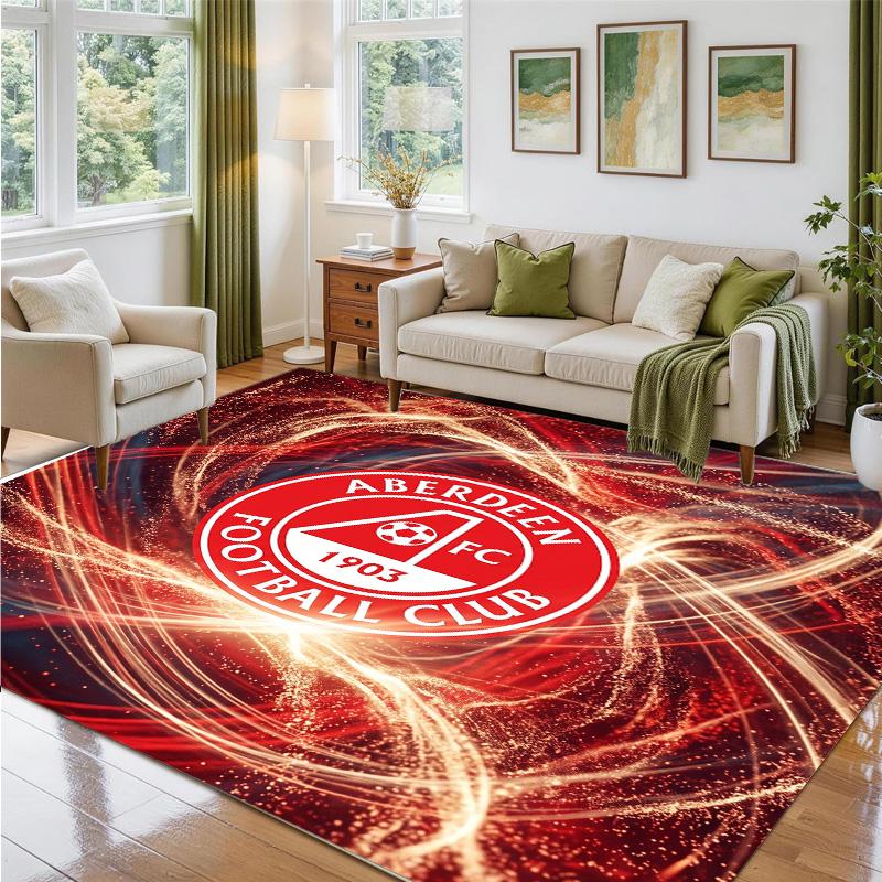 Aberdeen FC Design Crystal Velvet Rug Soft Decorative Mat for Bedroom Entrance
