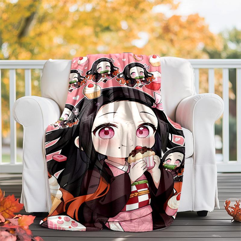 1pc nezouko8 Theme Blanket - Digital Print, Polyester, Cozy for All Seasons, Perfect for Outdoor, and Travel