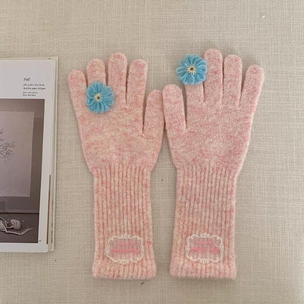 Soft Warm Knitted Winter Gloves Spring Full Finger Gloves For Women