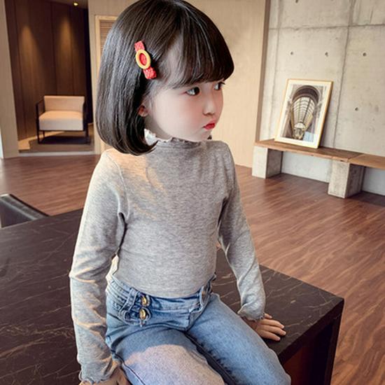 Кружевная футболка с длинным рукавом для девочек - Легкий весенне-осенний топ в корейском стиле