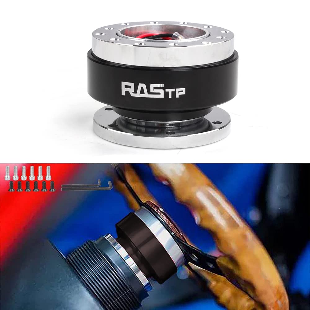 MUTEKI Steering Boss Quick Release Алюминиевый сплав Коррозионностойкий Прочный Устойчив к коррозии Универсальный Простая установка Снятие ручки (черный)