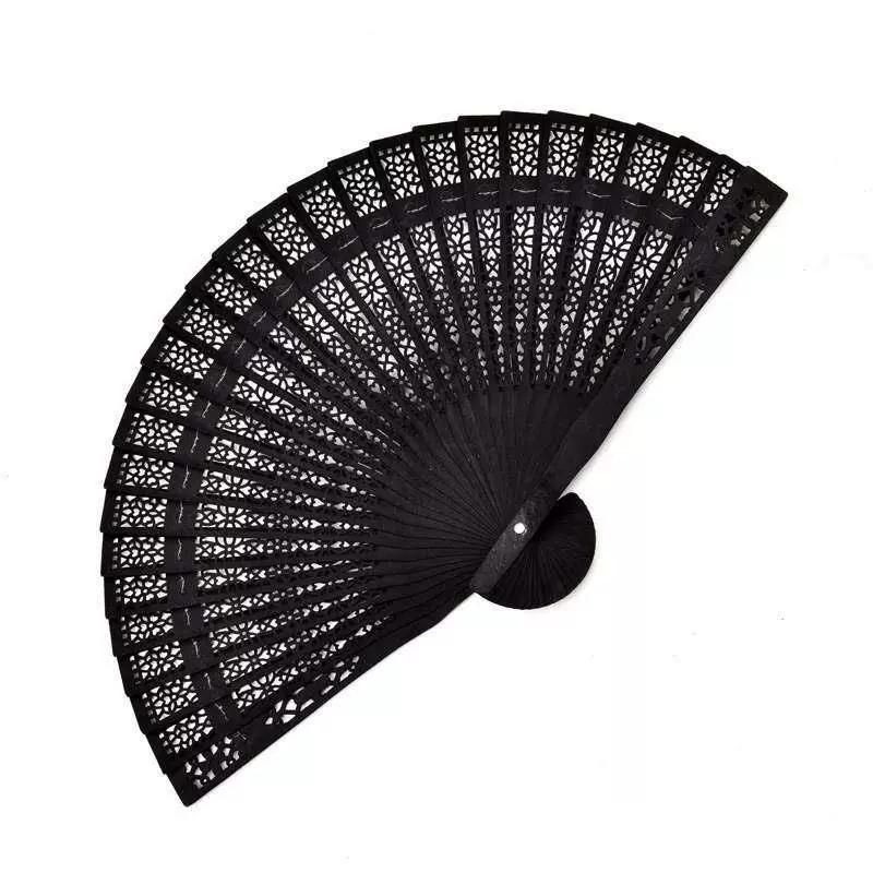 Handmade Retro Bamboo Folding Fan for Men, Fan, Mysterious Black Hollow Bamboo Fan, Simple Everyday Bamboo Fan