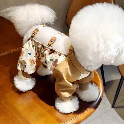 Dog anti-dirty clothes go out dust pants four-legged puppy teddy than bear small dog walking dog outdoor dog dust