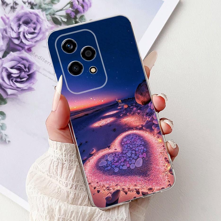 For Honor 200 Lite Case Cute Love Heart Butterfly Painted Cover Clear Silicone Phone Case For Honor 200 Lite 200Lite Soft Fundas