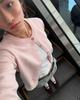 Женский кардиган Повседневный с круглым вырезом Длинный рукав На пуговицах Однотонный Укороченный вязаный топ