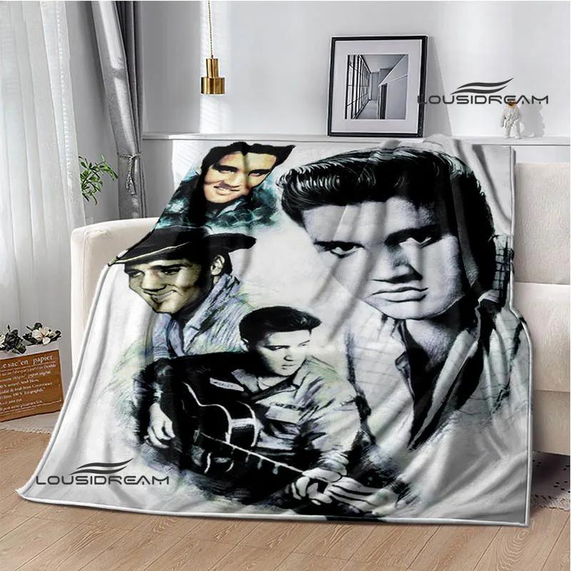 E-Elvis-Presley Retro print blanket blankets for beds Picnic blankets Flange blanket Soft and comfortable blanket birthday gift