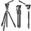 Compact Aluminum Tripod Adjustable Extendable 195cm Fully Extended Fluid Head Easy To Tripod Case Lever ARTCISE Digital For Sports Mountain Outdoor