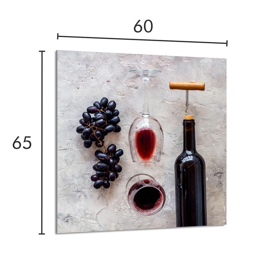 PANEL SZKLANY DO KUCHNI 60x65 Wino