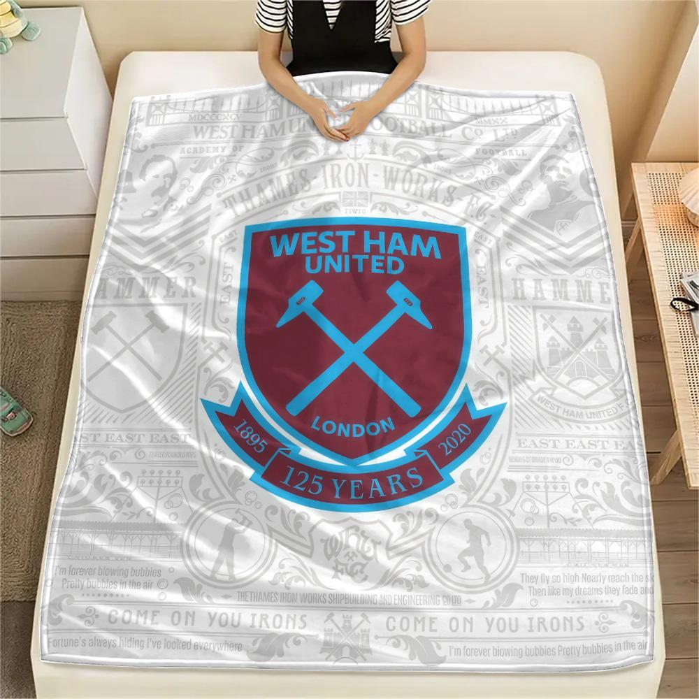 West Ham United F.C Flannel Blanket, High quality Comfortable for All Seasons, Home Decor, Warmth and Comfort