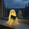 Милая фигурка призрака, читающего книгу, Маленькая статуэтка призрака на Хэллоуин со светодиодной подсветкой для декора книжной полки, камина, стола
