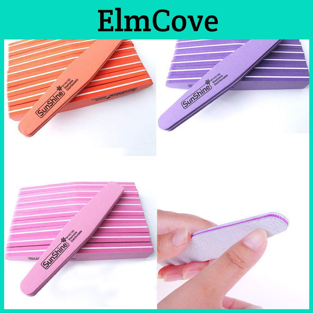 10pcs 100180 Files Emery Nail Trimmer Buffer Lime A Ongle Nail Art Doubleside Buffing Sanding File