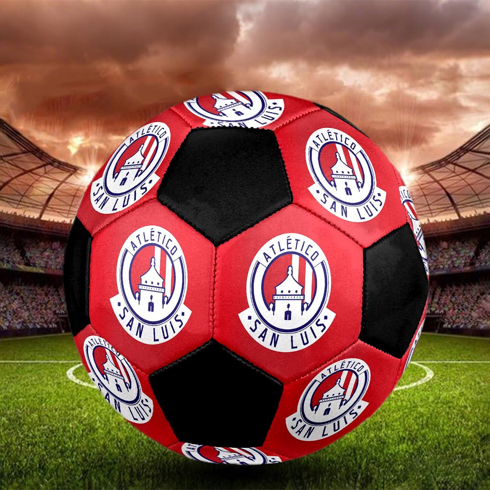 РАЗМЕР 5 Футбольный мяч Atlético San Luis Цветной Для всех возрастов Машинная строчка ПВХ Готов к соревнованиям Прочный Высокий отскок