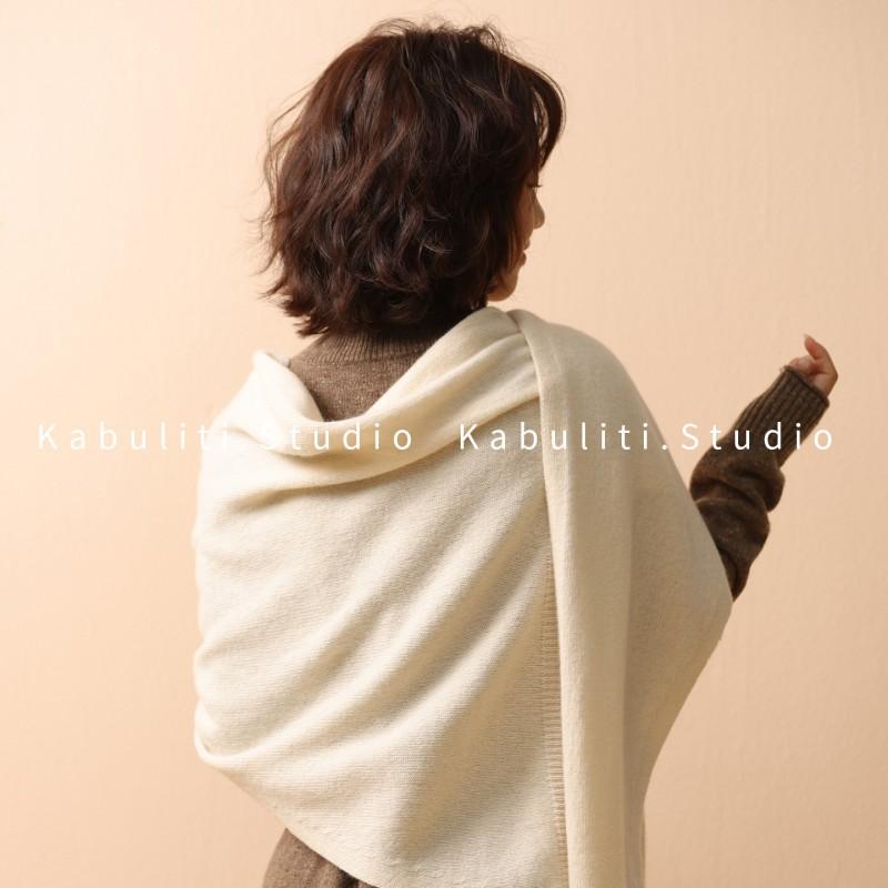 100% Wool Knit Shawl Wrap Women Warm Neck Scarf Lightweight Office Wear All Season Elegant Poncho
