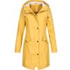 EAR Women Solid Rain Outdoor Plus Size Hooded Raincoat Windproof Long Jacket Coat