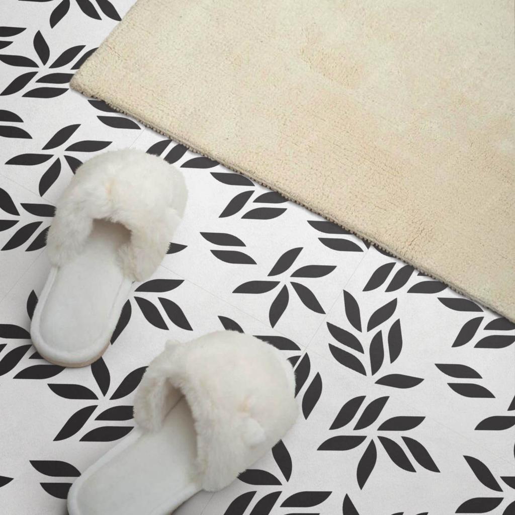 Set of PVC tiles with a leafy pattern for the kitchen or bathroom, 20x20x20 cm