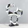 Креативная Геометрическая Скульптура Абстрактные Электрооplated Смоляные Декоративные Украшения Золотая Полая Лента Домашний Декор