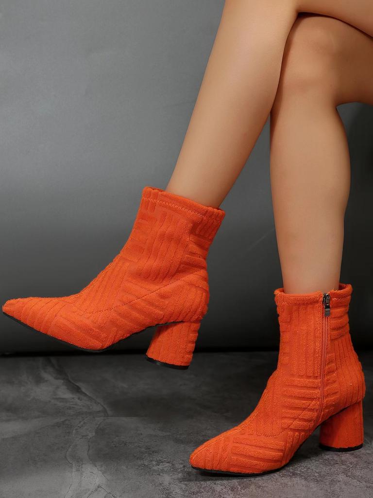 Новые женские остроносые короткие ботильоны на высоком каблуке, модные замшевые короткие ботильоны на толстом каблуке, остроносые тонкие ботильоны в британском стиле, ботильоны-носки