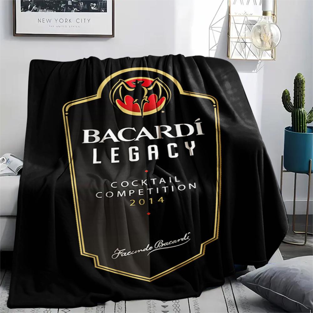 1PC Bacardi Print Flannel Blanket, High quality Comfortable for All Seasons, Home Decor, Warmth and Comfort, Perfect for Christmas Gifts