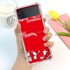 Роскошный чехол для Samsung Galaxy Z Flip 3 4 5G Funda Z Flip3 прозрачный ПК жесткий противоударный чехол для телефона Снеговик Рождественский мультфильм