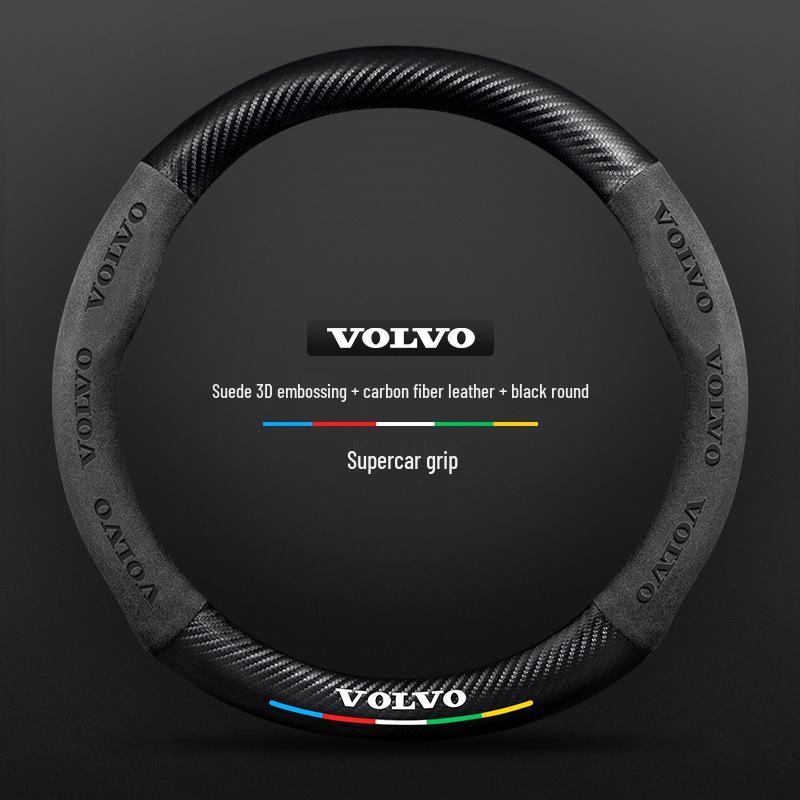 Чехол рулевого колеса из замши и углеродного волокна для Volvo XC60, XC90, S90, S60, XC40, S40