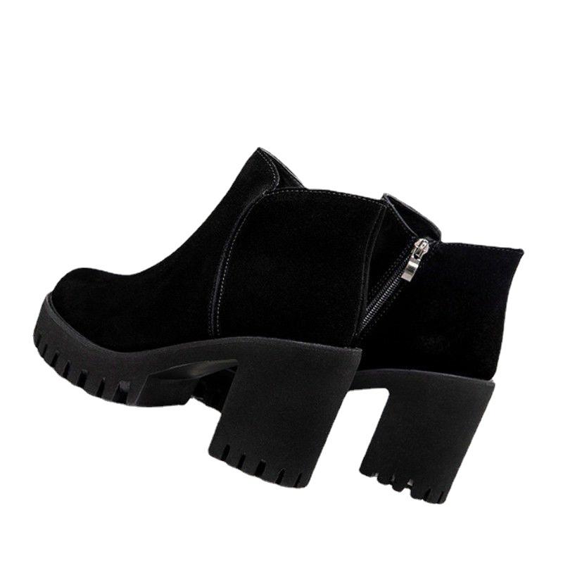 Модные женские ботинки на квадратном каблуке, платформы, ботильоны, женские туфли на высоком каблуке, сексуальные туфли-лодочки, женская обувь для мотоциклистов, Botas Mujer