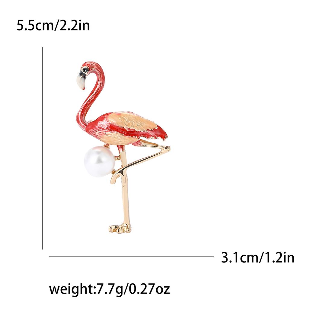 Нежная брошь-фламинго из эмали, модный универсальный женский костюм, кардиган, украшение для корсажа